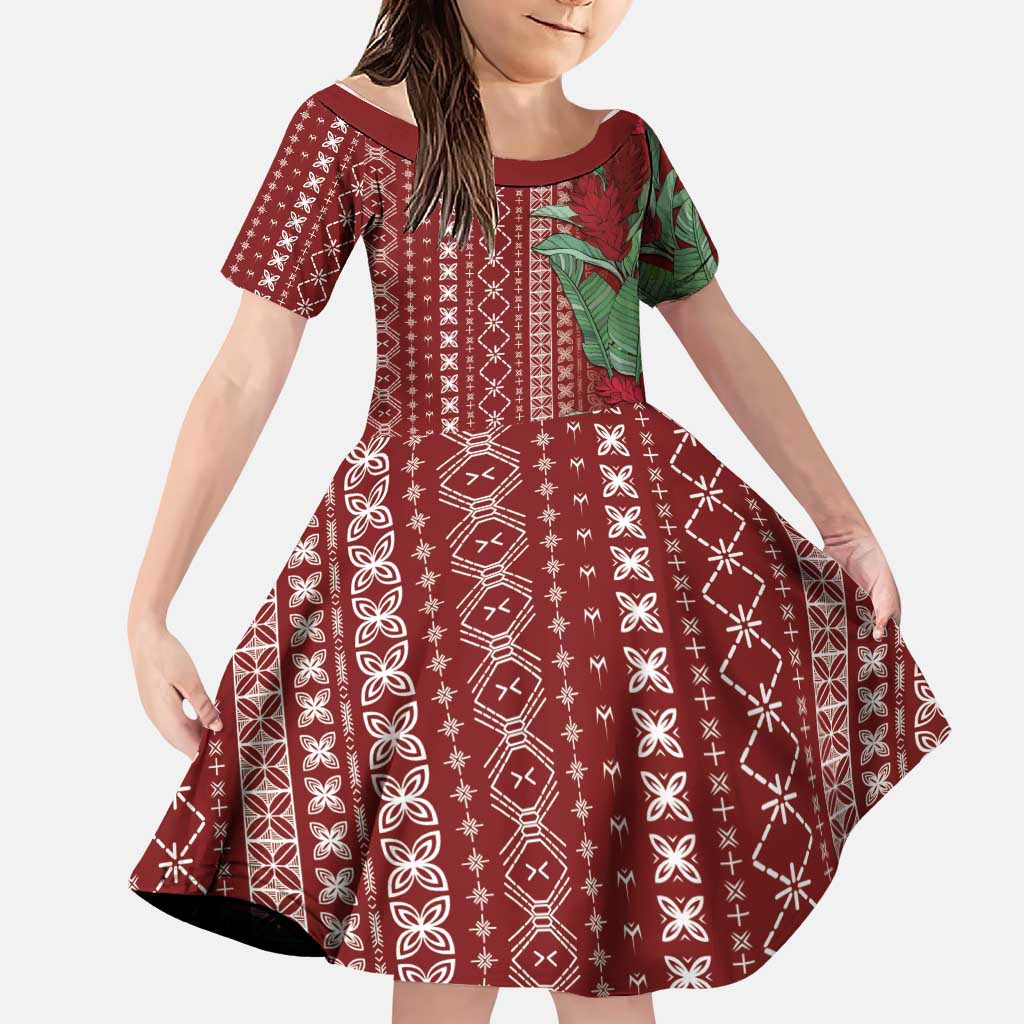Women's Day Samoa Malu Tattoo Inspired Mix Teuila Family Matching Off Shoulder Maxi Dress and Hawaiian Shirt Scarlet