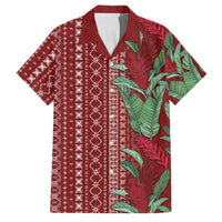 Women's Day Samoa Malu Tattoo Inspired Mix Teuila Family Matching Off Shoulder Maxi Dress and Hawaiian Shirt Scarlet