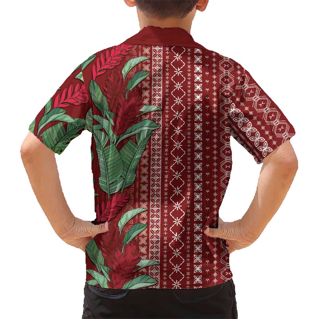 Women's Day Samoa Malu Tattoo Inspired Mix Teuila Family Matching Short Sleeve Bodycon Dress and Hawaiian Shirt Scarlet