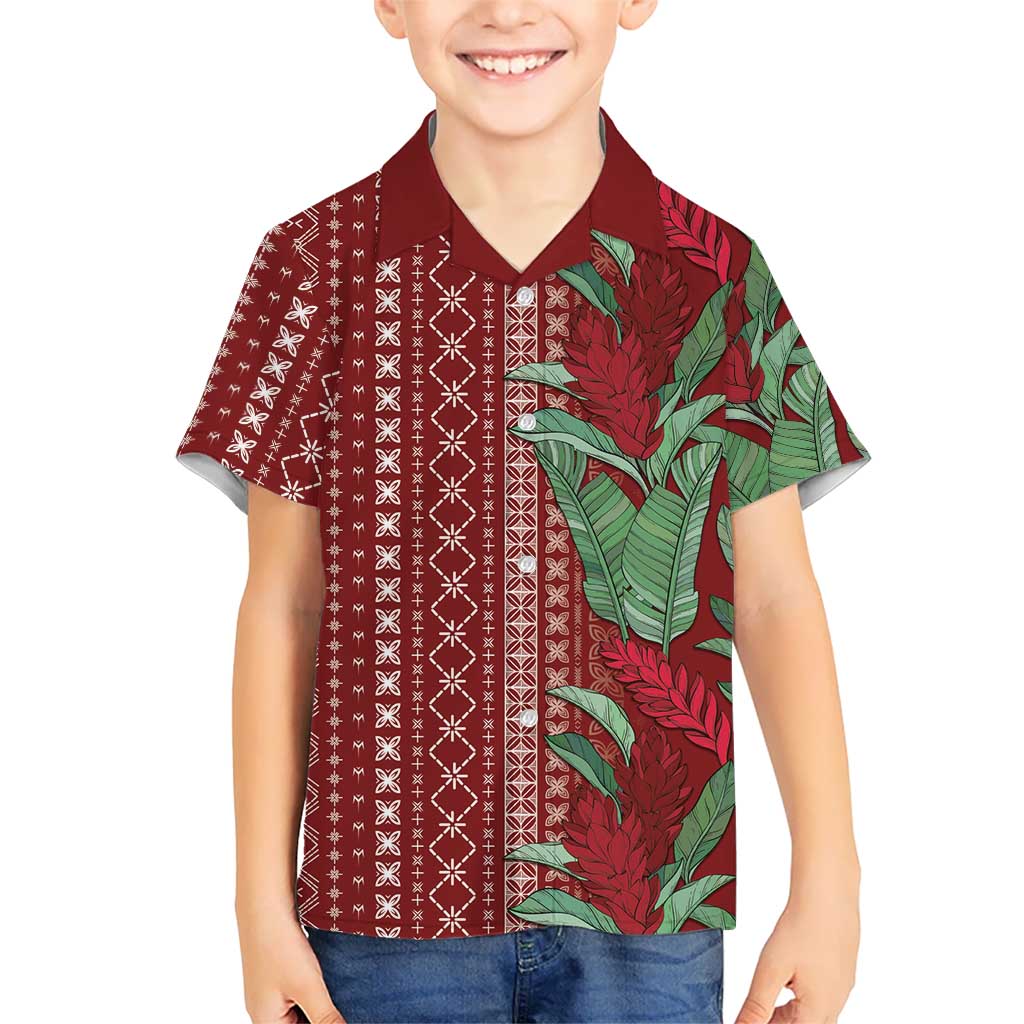 Women's Day Samoa Malu Tattoo Inspired Mix Teuila Family Matching Short Sleeve Bodycon Dress and Hawaiian Shirt Scarlet