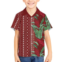 Women's Day Samoa Malu Tattoo Inspired Mix Teuila Family Matching Summer Maxi Dress and Hawaiian Shirt Scarlet
