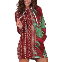 Women's Day Samoa Malu Tattoo Inspired Mix Teuila Hoodie Dress Scarlet LT7 Scarlet - Polynesian Pride