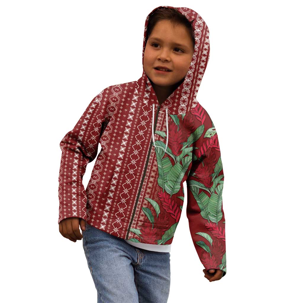 Women's Day Samoa Malu Tattoo Inspired Mix Teuila Kid Hoodie Scarlet