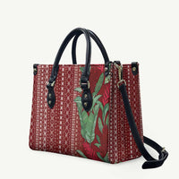 Women's Day Samoa Malu Tattoo Inspired Mix Teuila Leather Bag Scarlet LT7 Scarlet - Polynesian Pride