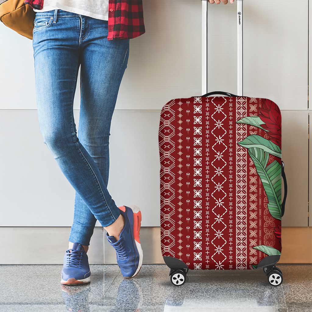 Women's Day Samoa Malu Tattoo Inspired Mix Teuila Luggage Cover Scarlet LT7 - Polynesian Pride