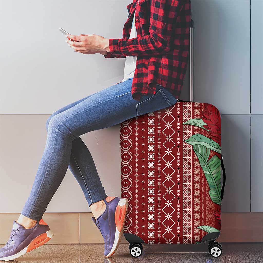 Women's Day Samoa Malu Tattoo Inspired Mix Teuila Luggage Cover Scarlet LT7 - Polynesian Pride