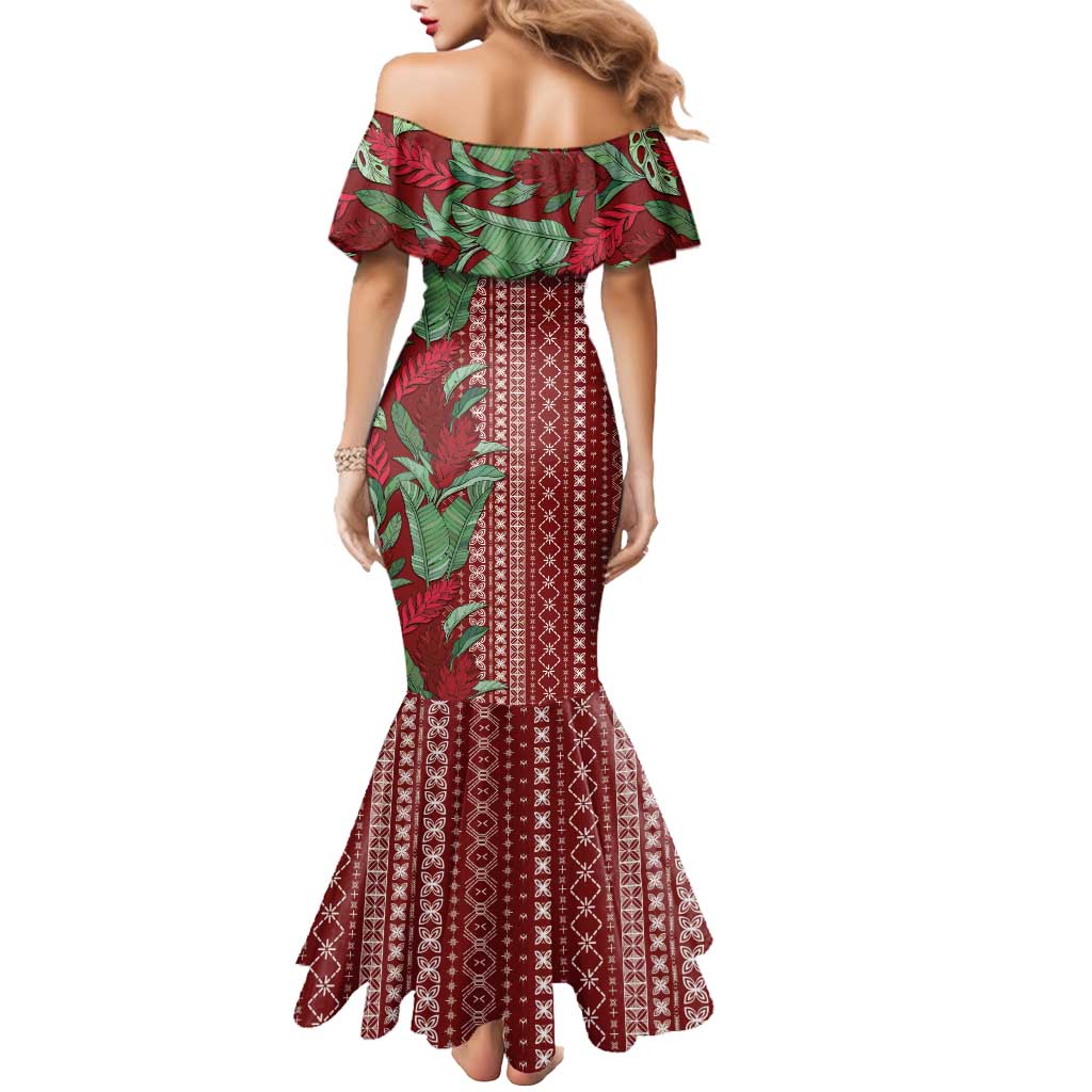Women's Day Samoa Malu Tattoo Inspired Mix Teuila Mermaid Dress Scarlet LT7 - Polynesian Pride