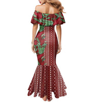 Women's Day Samoa Malu Tattoo Inspired Mix Teuila Mermaid Dress Scarlet LT7 - Polynesian Pride