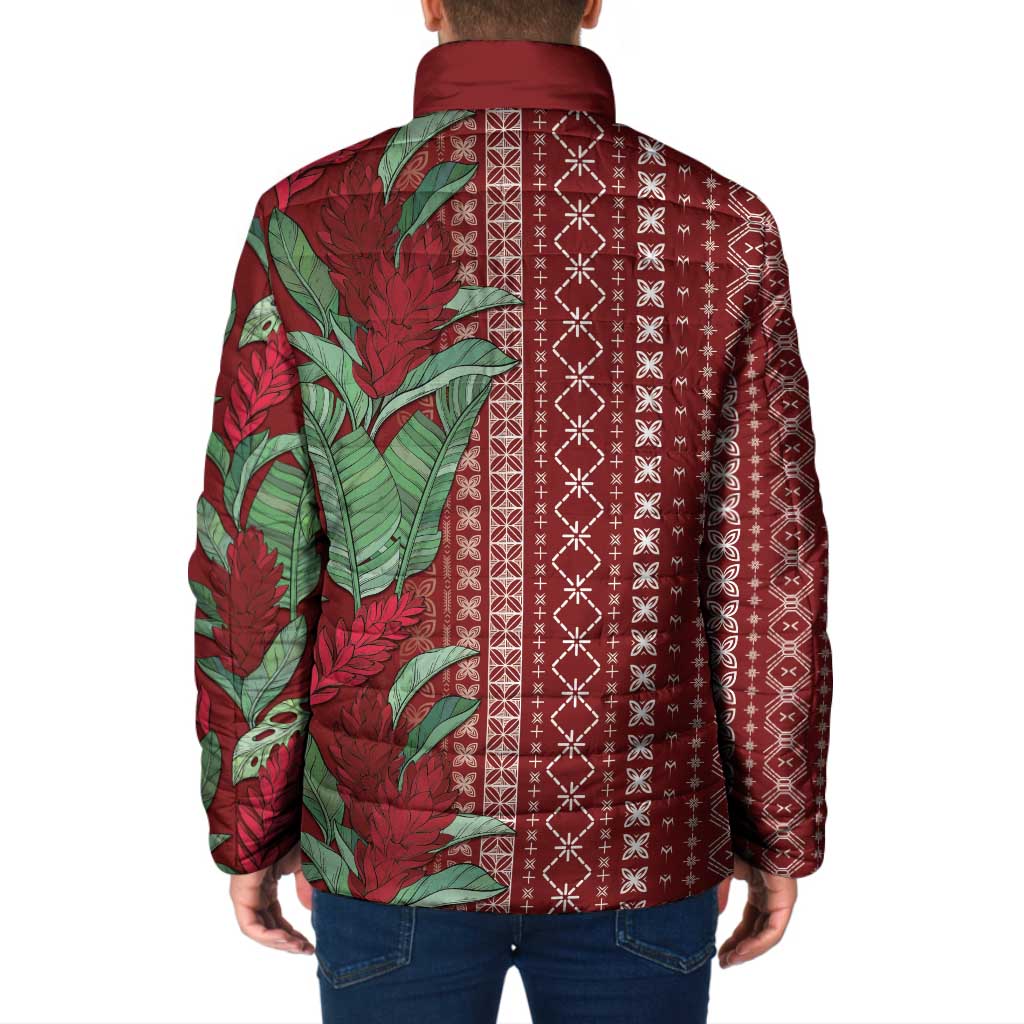 Women's Day Samoa Malu Tattoo Inspired Mix Teuila Padded Jacket Scarlet LT7 - Polynesian Pride