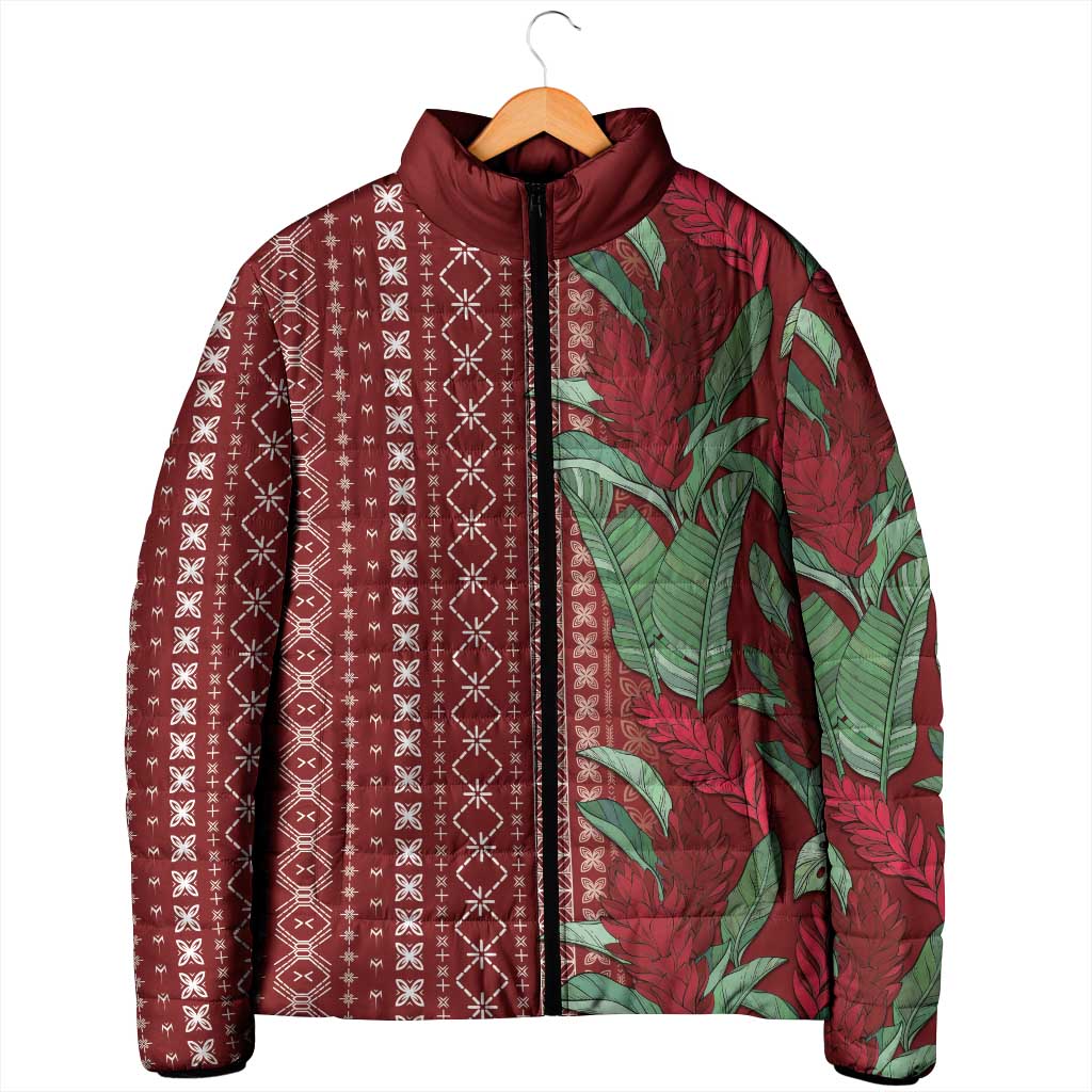 Women's Day Samoa Malu Tattoo Inspired Mix Teuila Padded Jacket Scarlet LT7 - Polynesian Pride