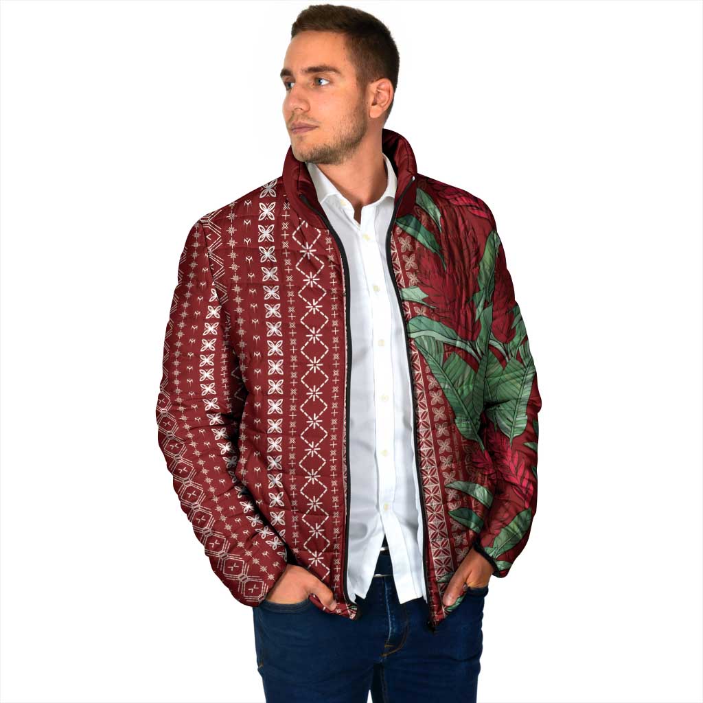 Women's Day Samoa Malu Tattoo Inspired Mix Teuila Padded Jacket Scarlet LT7 - Polynesian Pride