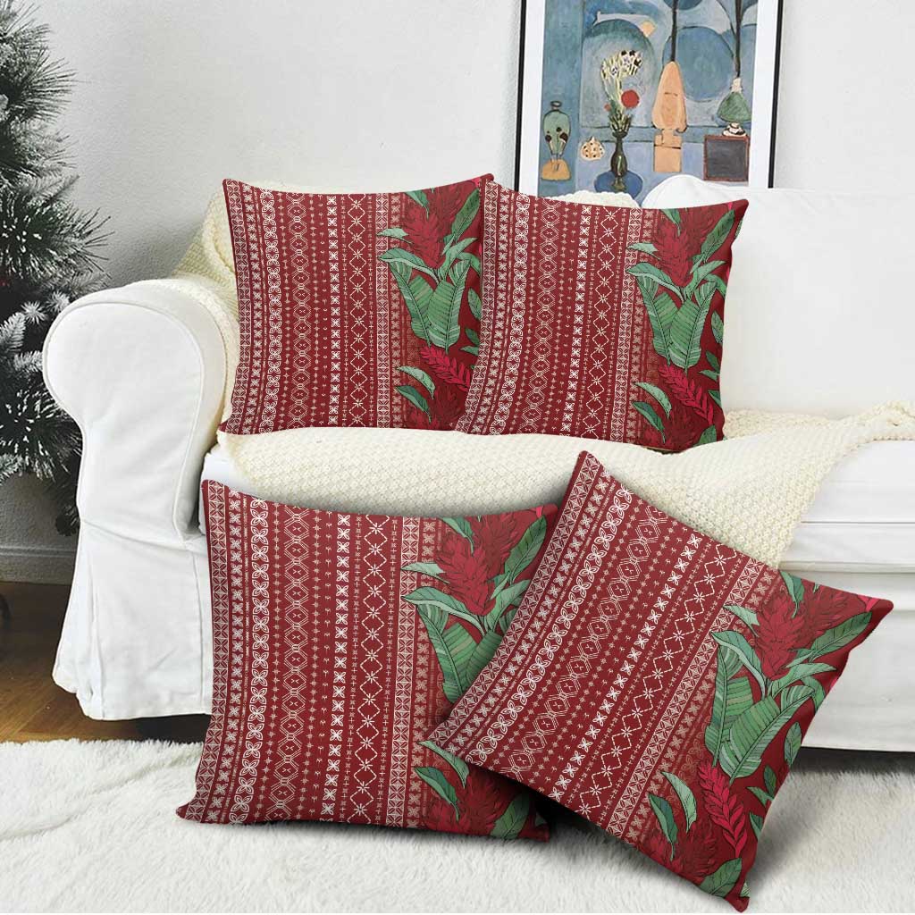 Women's Day Samoa Malu Tattoo Inspired Mix Teuila Pillow Cover Scarlet LT7 - Polynesian Pride