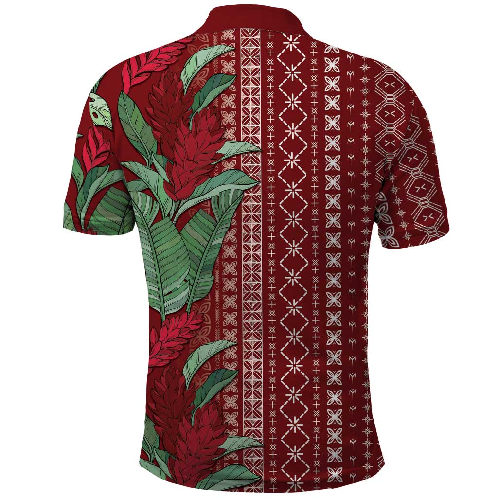 Women's Day Samoa Malu Tattoo Inspired Mix Teuila Polo Shirt Scarlet LT7 - Polynesian Pride
