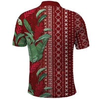 Women's Day Samoa Malu Tattoo Inspired Mix Teuila Polo Shirt Scarlet LT7 - Polynesian Pride