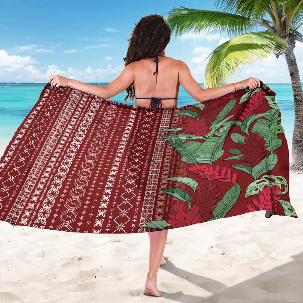 Women's Day Samoa Malu Tattoo Inspired Mix Teuila Sarong Scarlet LT7 - Polynesian Pride