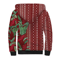 Women's Day Samoa Malu Tattoo Inspired Mix Teuila Sherpa Hoodie Scarlet LT7 - Polynesian Pride
