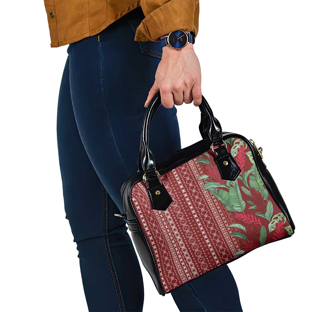 Women's Day Samoa Malu Tattoo Inspired Mix Teuila Shoulder Handbag Scarlet LT7 - Polynesian Pride