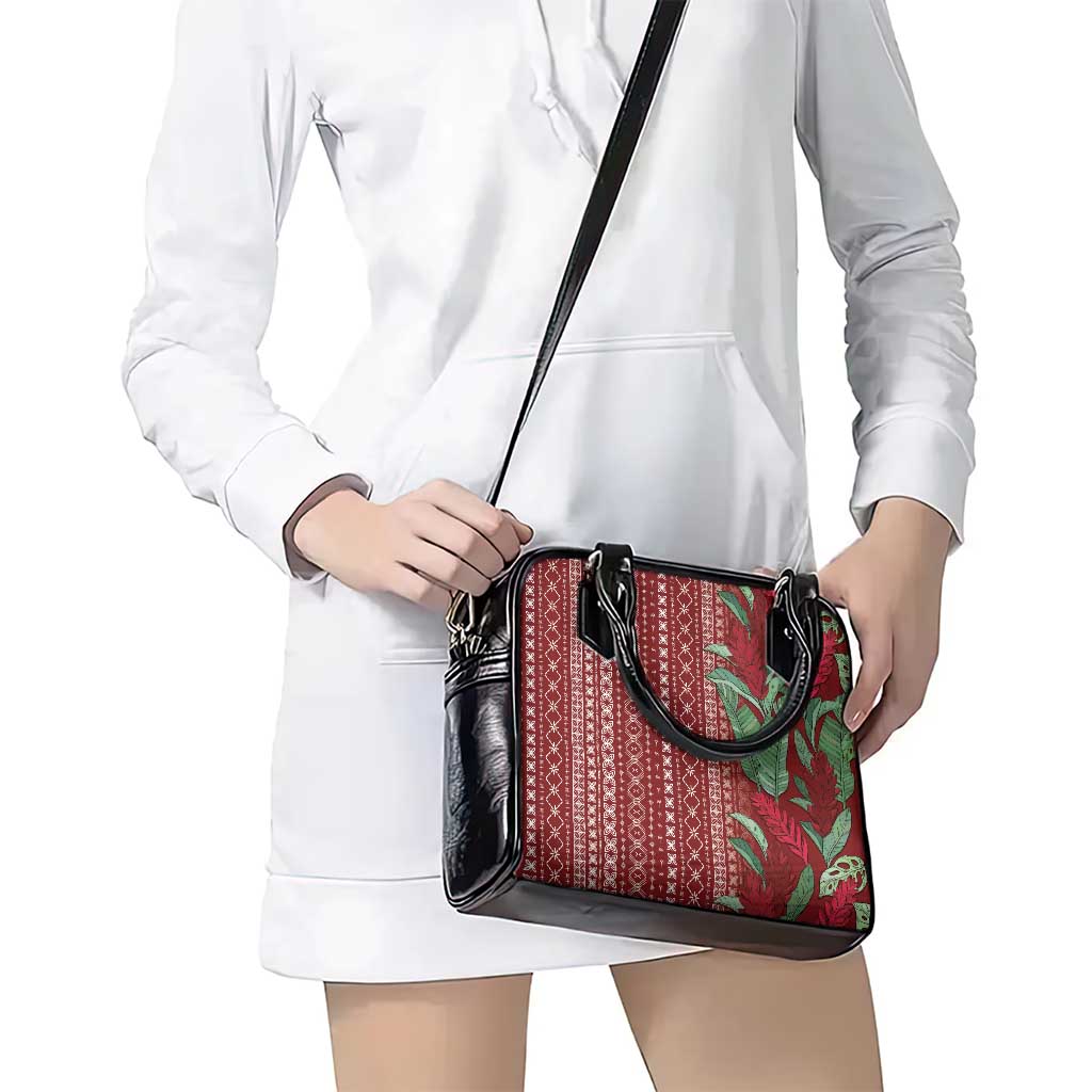 Women's Day Samoa Malu Tattoo Inspired Mix Teuila Shoulder Handbag Scarlet LT7 - Polynesian Pride