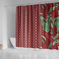 Women's Day Samoa Malu Tattoo Inspired Mix Teuila Shower Curtain Scarlet LT7 - Polynesian Pride