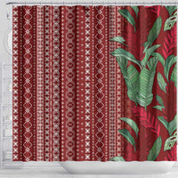 Women's Day Samoa Malu Tattoo Inspired Mix Teuila Shower Curtain Scarlet LT7 - Polynesian Pride
