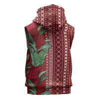 Women's Day Samoa Malu Tattoo Inspired Mix Teuila Sleeveless Zip Hoodie Scarlet LT7 - Polynesian Pride