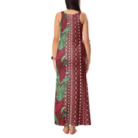 Women's Day Samoa Malu Tattoo Inspired Mix Teuila Tank Maxi Dress Scarlet LT7 - Polynesian Pride