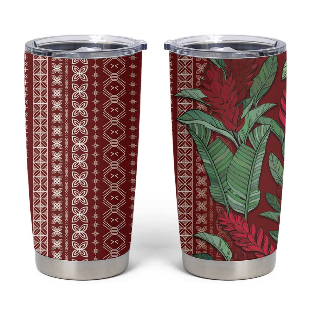 Women's Day Samoa Malu Tattoo Inspired Mix Teuila Tumbler Cup Scarlet LT7 Scarlet - Polynesian Pride
