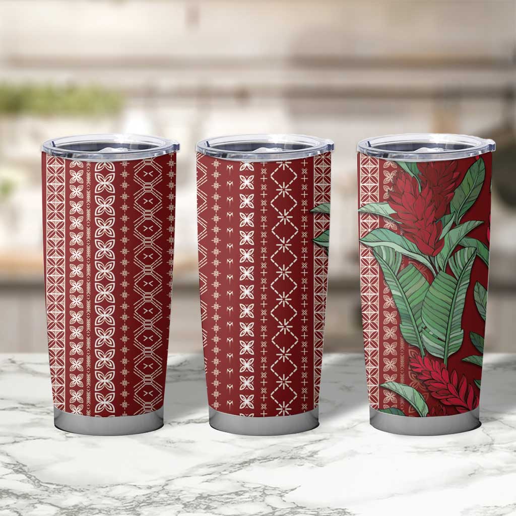 Women's Day Samoa Malu Tattoo Inspired Mix Teuila Tumbler Cup Scarlet