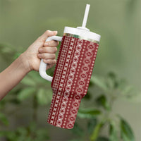 Women's Day Samoa Malu Tattoo Inspired Mix Teuila Tumbler With Handle Scarlet LT7 - Polynesian Pride