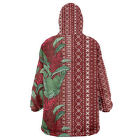 Women's Day Samoa Malu Tattoo Inspired Mix Teuila Wearable Blanket Hoodie Scarlet LT7 - Polynesian Pride