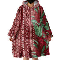 Women's Day Samoa Malu Tattoo Inspired Mix Teuila Wearable Blanket Hoodie Scarlet LT7 - Polynesian Pride