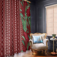 Women's Day Samoa Malu Tattoo Inspired Mix Teuila Window Curtain Scarlet LT7 - Polynesian Pride
