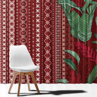 Women's Day Samoa Malu Tattoo Inspired Mix Teuila Window Curtain Scarlet LT7 - Polynesian Pride
