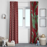 Women's Day Samoa Malu Tattoo Inspired Mix Teuila Window Curtain Scarlet LT7 - Polynesian Pride