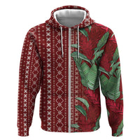 Women's Day Samoa Malu Tattoo Inspired Mix Teuila Zip Hoodie Scarlet LT7 Zip Hoodie Scarlet - Polynesian Pride