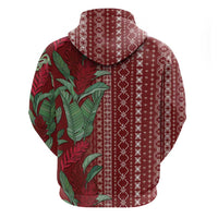Women's Day Samoa Malu Tattoo Inspired Mix Teuila Zip Hoodie Scarlet LT7 - Polynesian Pride