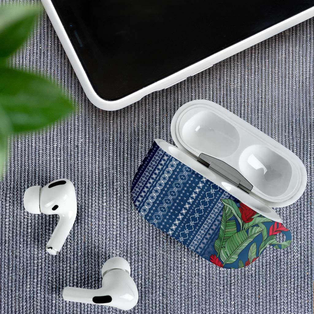 Women's Day Samoa Malu Tattoo Inspired Mix Teuila AirPods Case Royal Blue LT7 - Polynesian Pride