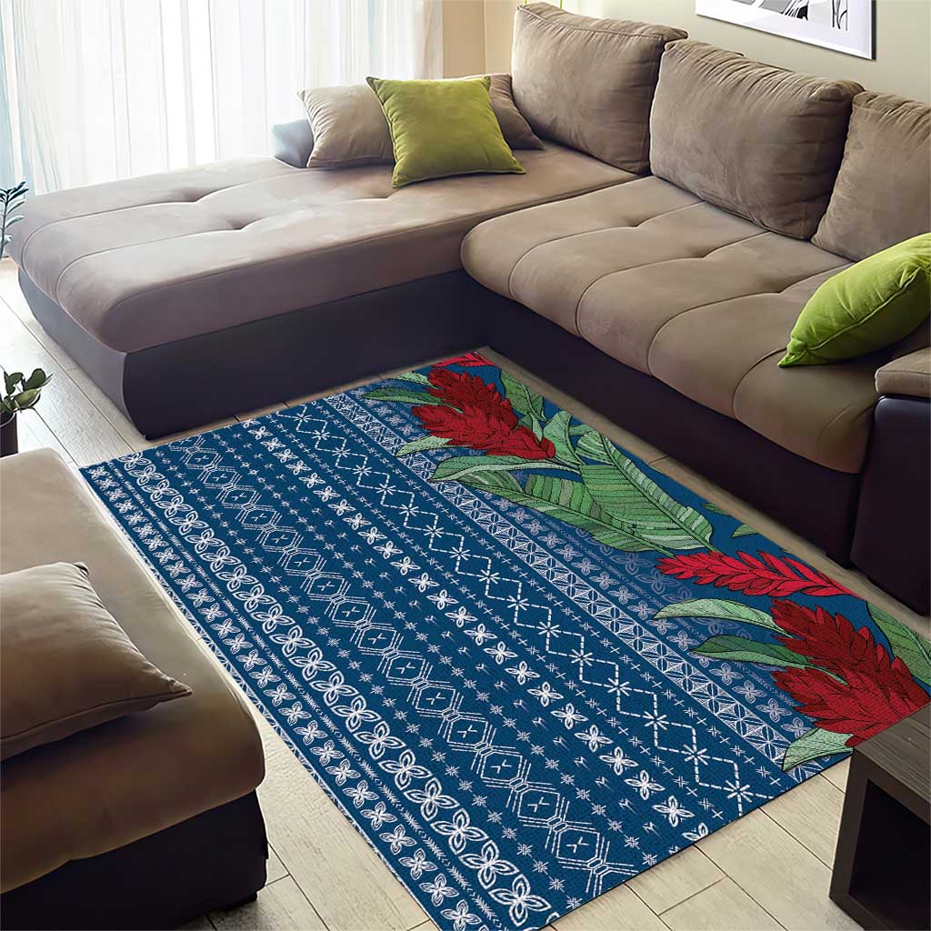 Women's Day Samoa Malu Tattoo Inspired Mix Teuila Area Rug Royal Blue LT7 - Polynesian Pride