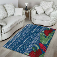 Women's Day Samoa Malu Tattoo Inspired Mix Teuila Area Rug Royal Blue LT7 - Polynesian Pride