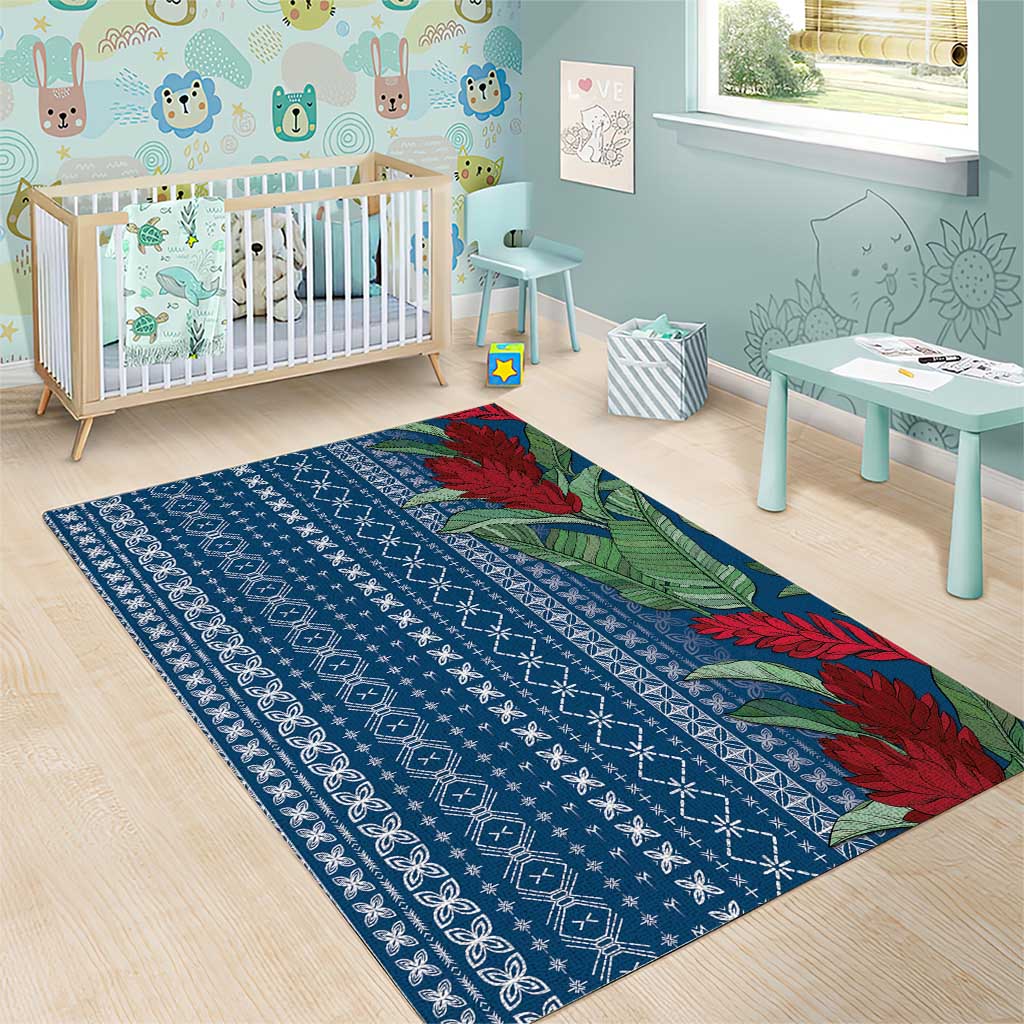Women's Day Samoa Malu Tattoo Inspired Mix Teuila Area Rug Royal Blue LT7 - Polynesian Pride