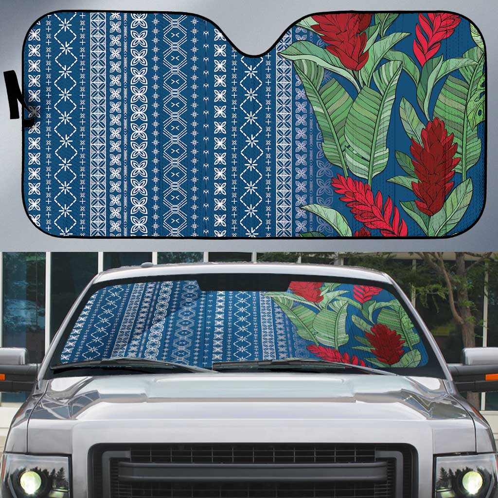 Women's Day Samoa Malu Tattoo Inspired Mix Teuila Auto Sun Shade Royal Blue LT7 Royal Blue - Polynesian Pride