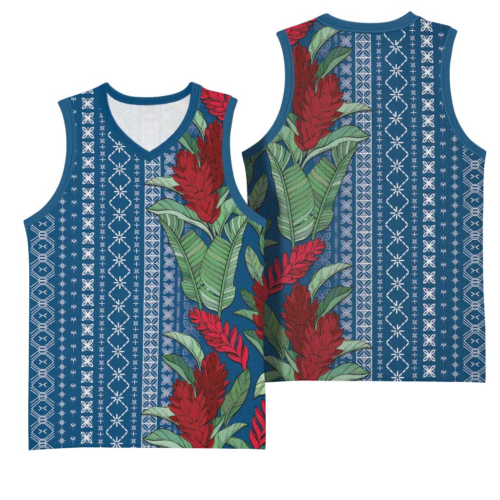 Women's Day Samoa Malu Tattoo Inspired Mix Teuila Basketball Jersey Royal Blue LT7 - Polynesian Pride