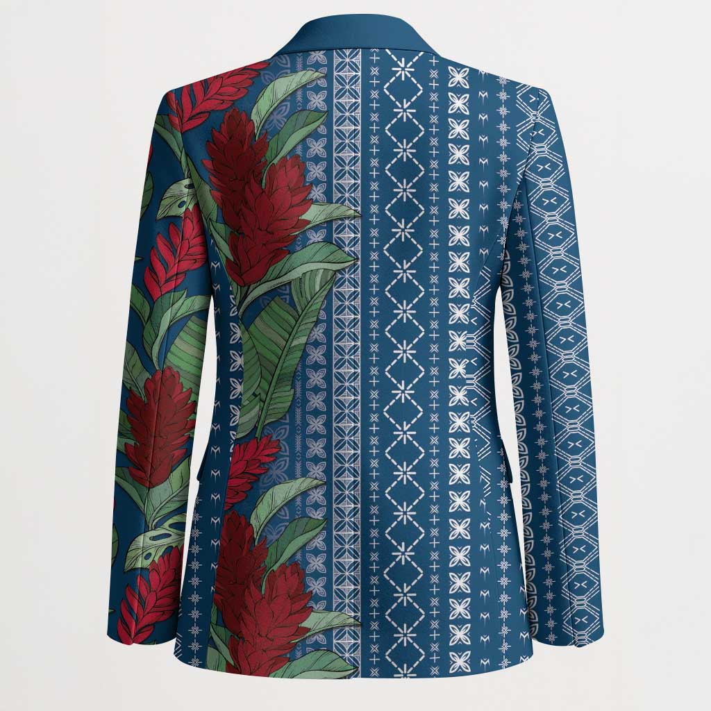 Women's Day Samoa Malu Tattoo Inspired Mix Teuila Blazer Royal Blue LT7 - Polynesian Pride