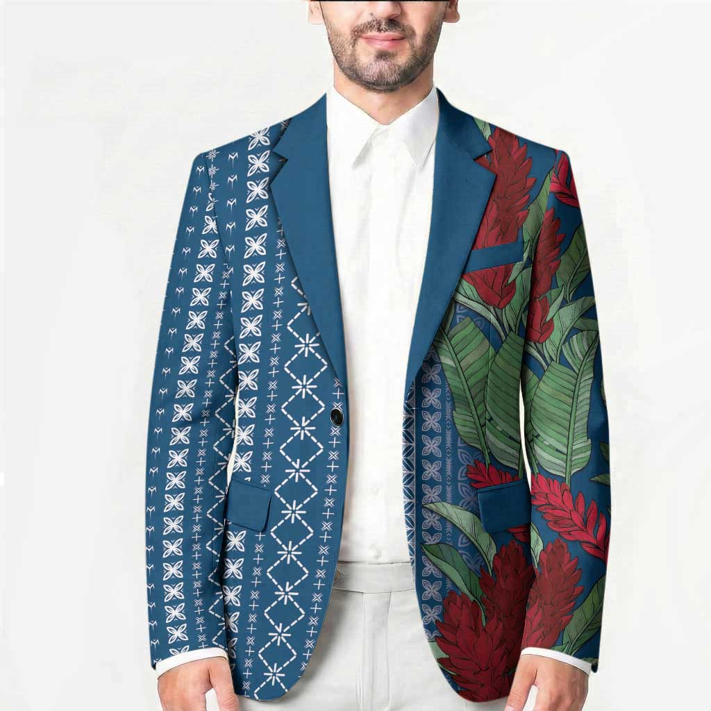 Women's Day Samoa Malu Tattoo Inspired Mix Teuila Blazer Royal Blue LT7 - Polynesian Pride