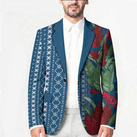 Women's Day Samoa Malu Tattoo Inspired Mix Teuila Blazer Royal Blue LT7 - Polynesian Pride