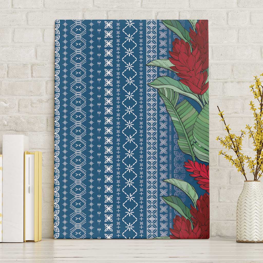 Women's Day Samoa Malu Tattoo Inspired Mix Teuila Canvas Wall Art Royal Blue LT7 Without Frame Royal Blue - Polynesian Pride
