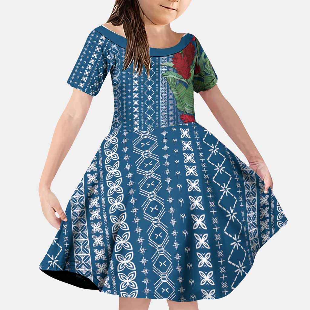 Women's Day Samoa Malu Tattoo Inspired Mix Teuila Family Matching Long Sleeve Bodycon Dress and Hawaiian Shirt Royal Blue