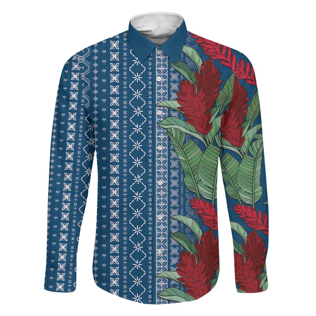 Women's Day Samoa Malu Tattoo Inspired Mix Teuila Family Matching Long Sleeve Bodycon Dress and Hawaiian Shirt Royal Blue