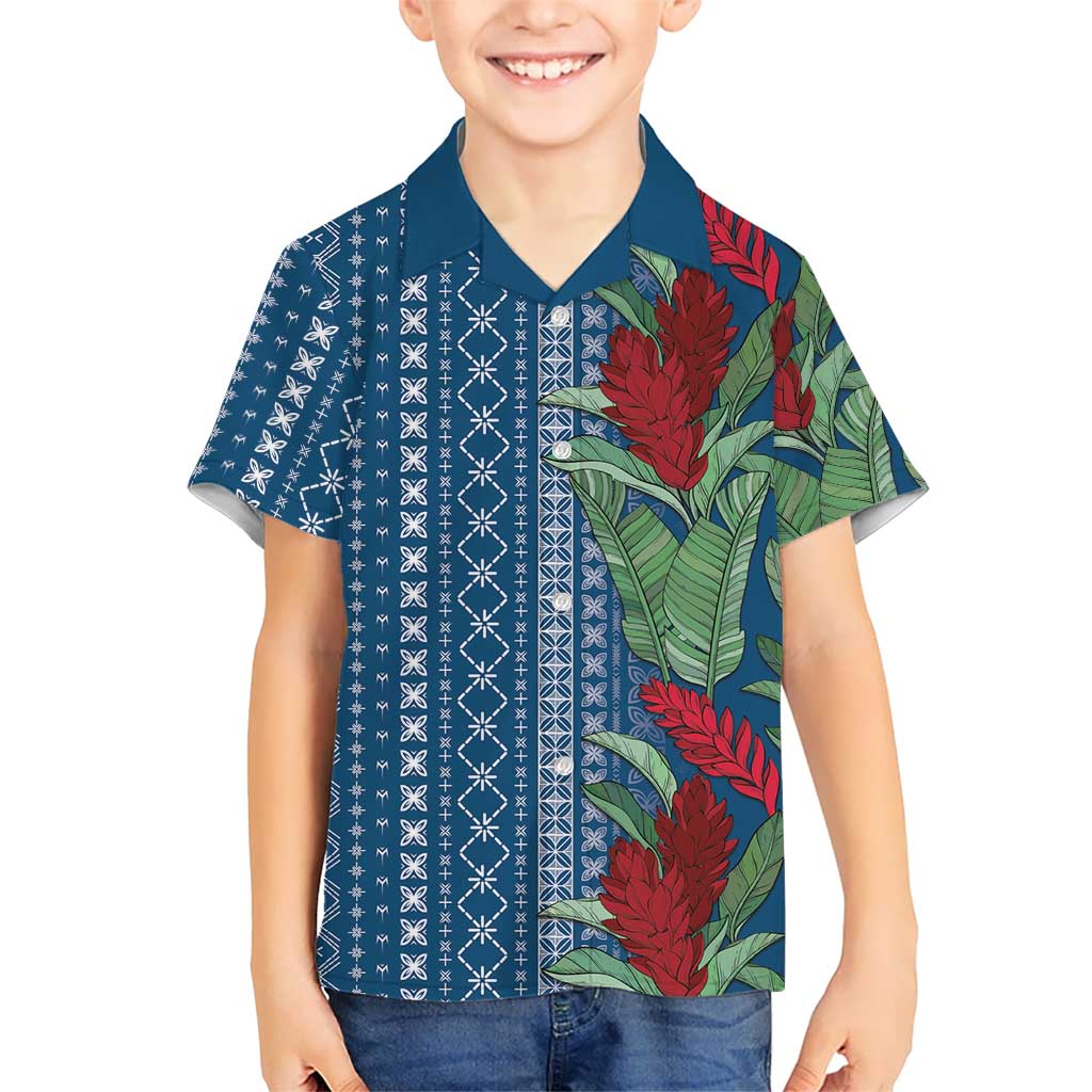 Women's Day Samoa Malu Tattoo Inspired Mix Teuila Family Matching Mermaid Dress and Hawaiian Shirt Royal Blue