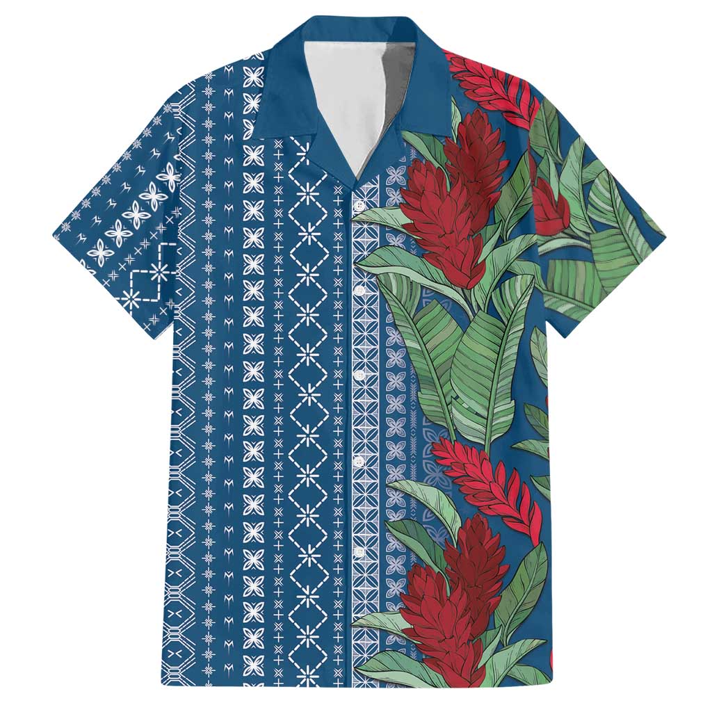 Women's Day Samoa Malu Tattoo Inspired Mix Teuila Hawaiian Shirt Royal Blue